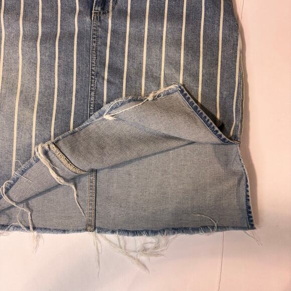 WASH LAB - BLUE STRIPE MINI SKIRT - SIZE 27 -DENIM SKIRT - Picture 3 of 8
